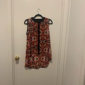 Nicole by Nicole Miller Floral Sleeveless Top - Black and Red